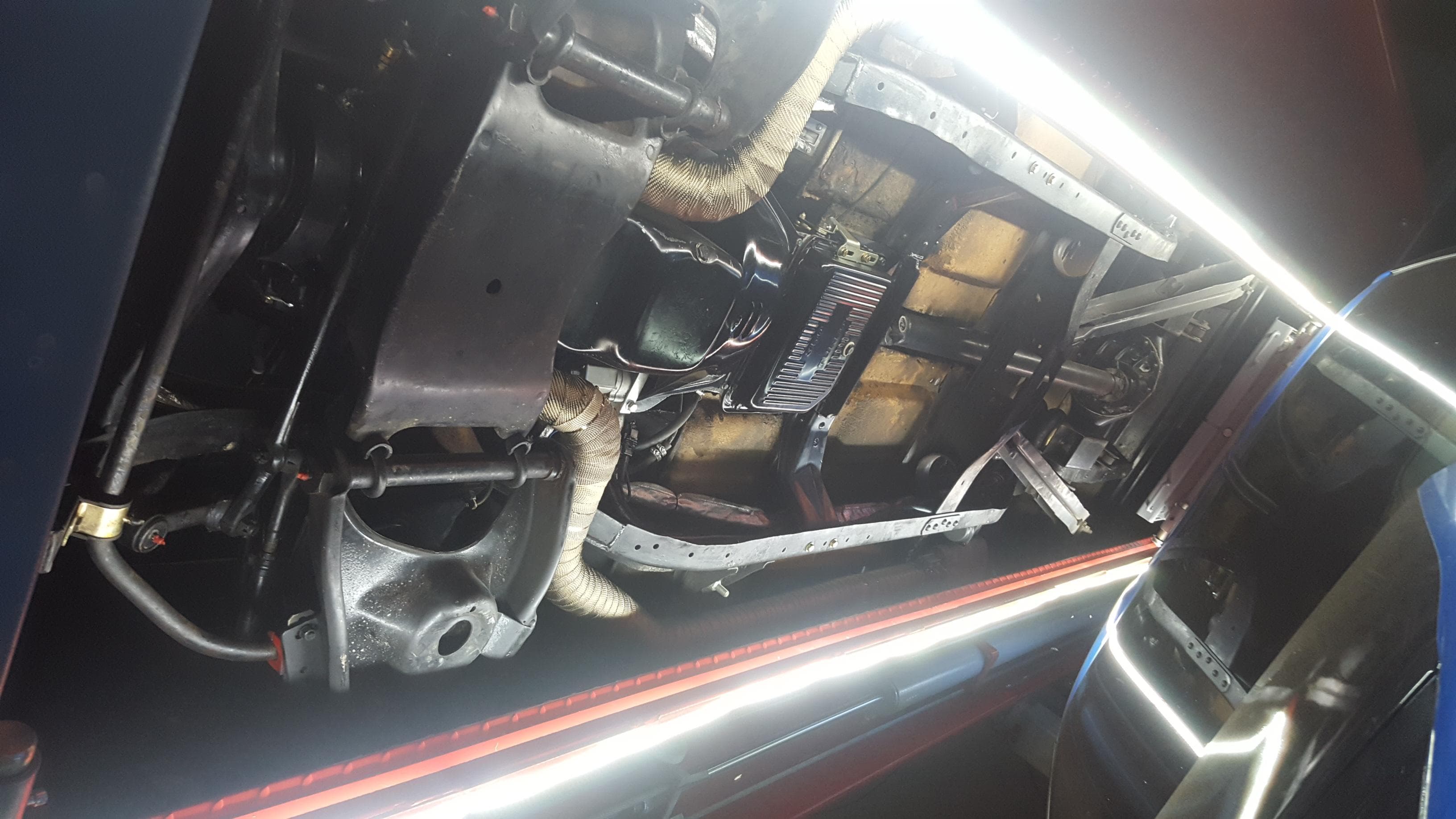 LED light strips on lift